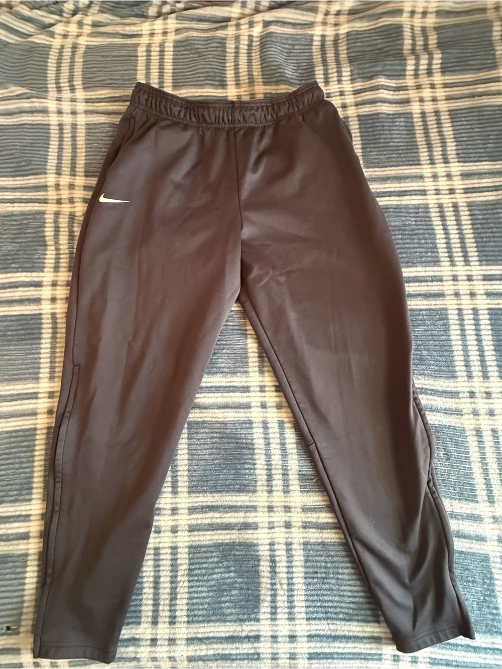 Nike Youth Black Athletic Joggers with White Swoosh